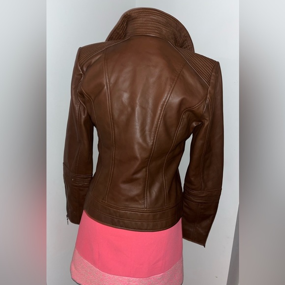 Bernardo leather jacket brown size small - Picture 4 of 4